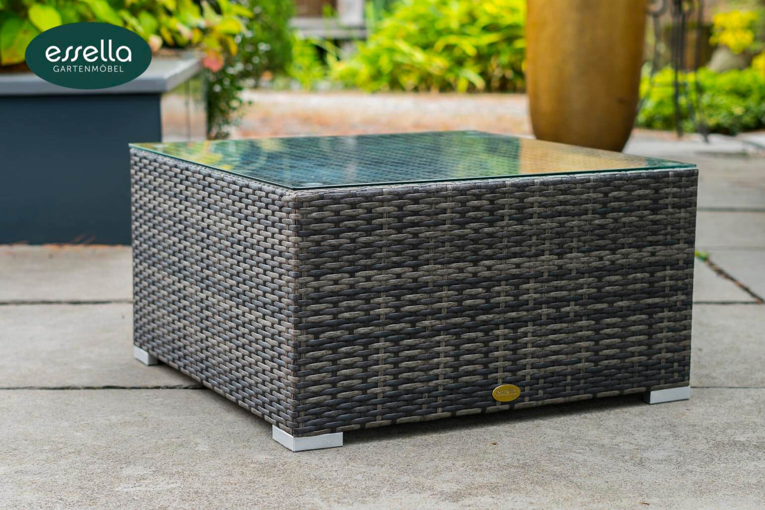 Polyrattan Sonnenliege Capri Flachgeflecht