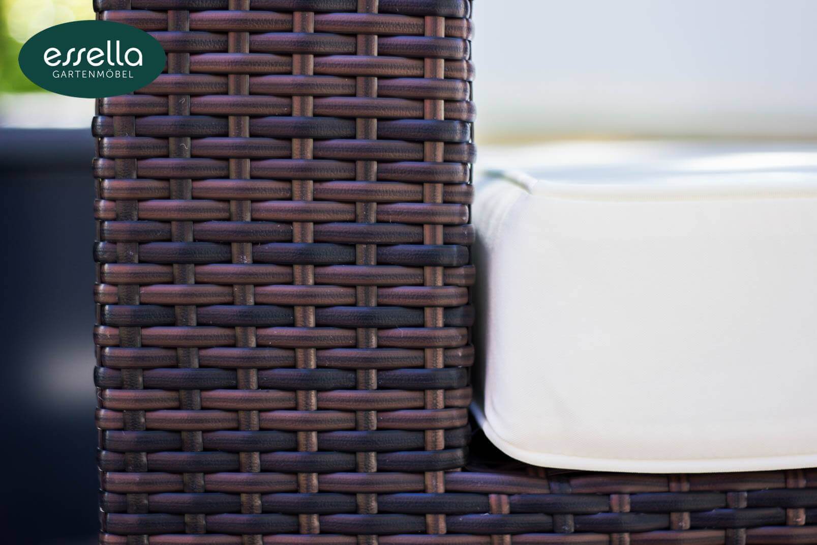 Essella Polyrattan Detail "Key West" : bicolor-braun : flachgeflecht : gartenmode.de