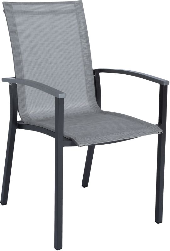 Aluminium Stapelsessel Evoee Anthrazit/Perlgrau inkl. Sitzkissen
