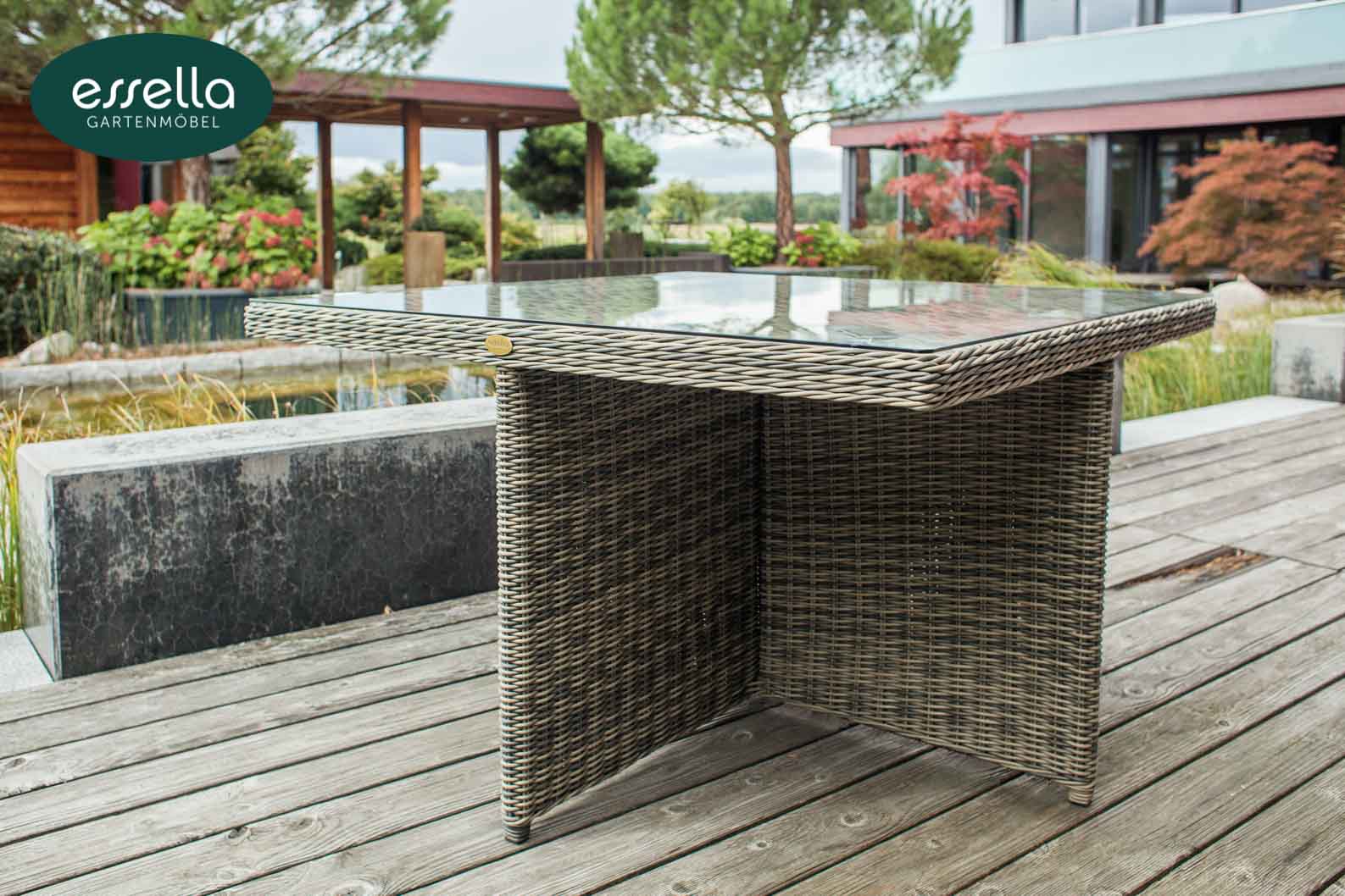 Essella Polyrattan Sitzgruppe "Vienna" : naturoptik :rundgeflecht : gartenmode.de