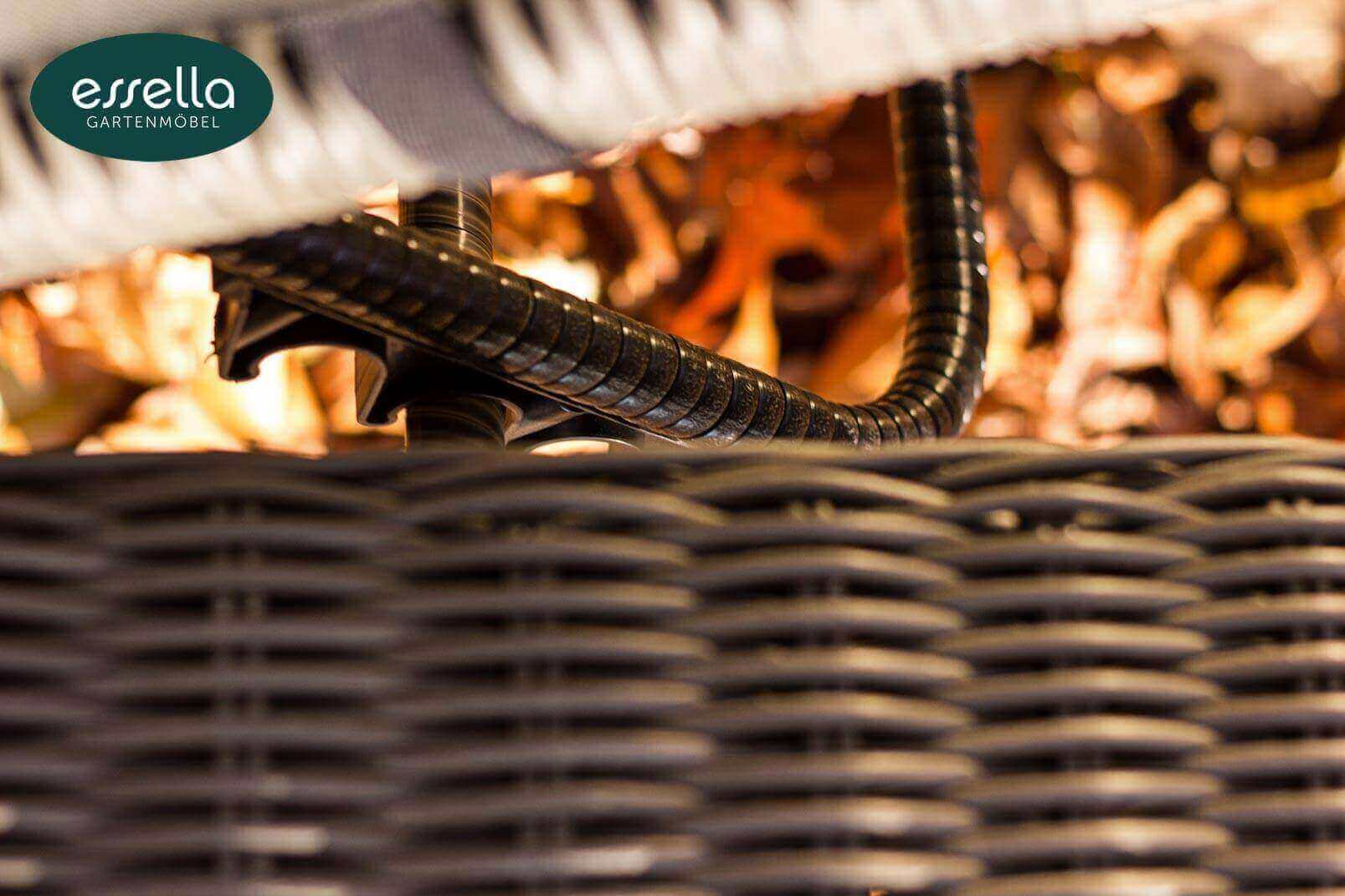 Essella Polyrattan Detail "Long Island" : grau : rundgeflecht : gartenmode.de