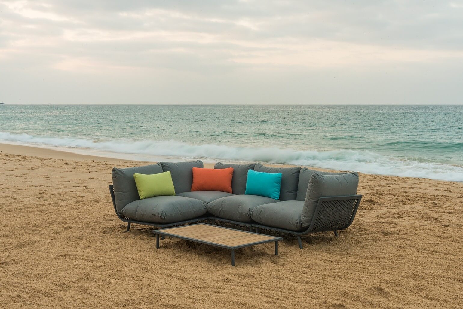 Aluminium Loungegruppe Beach Lounge Grau