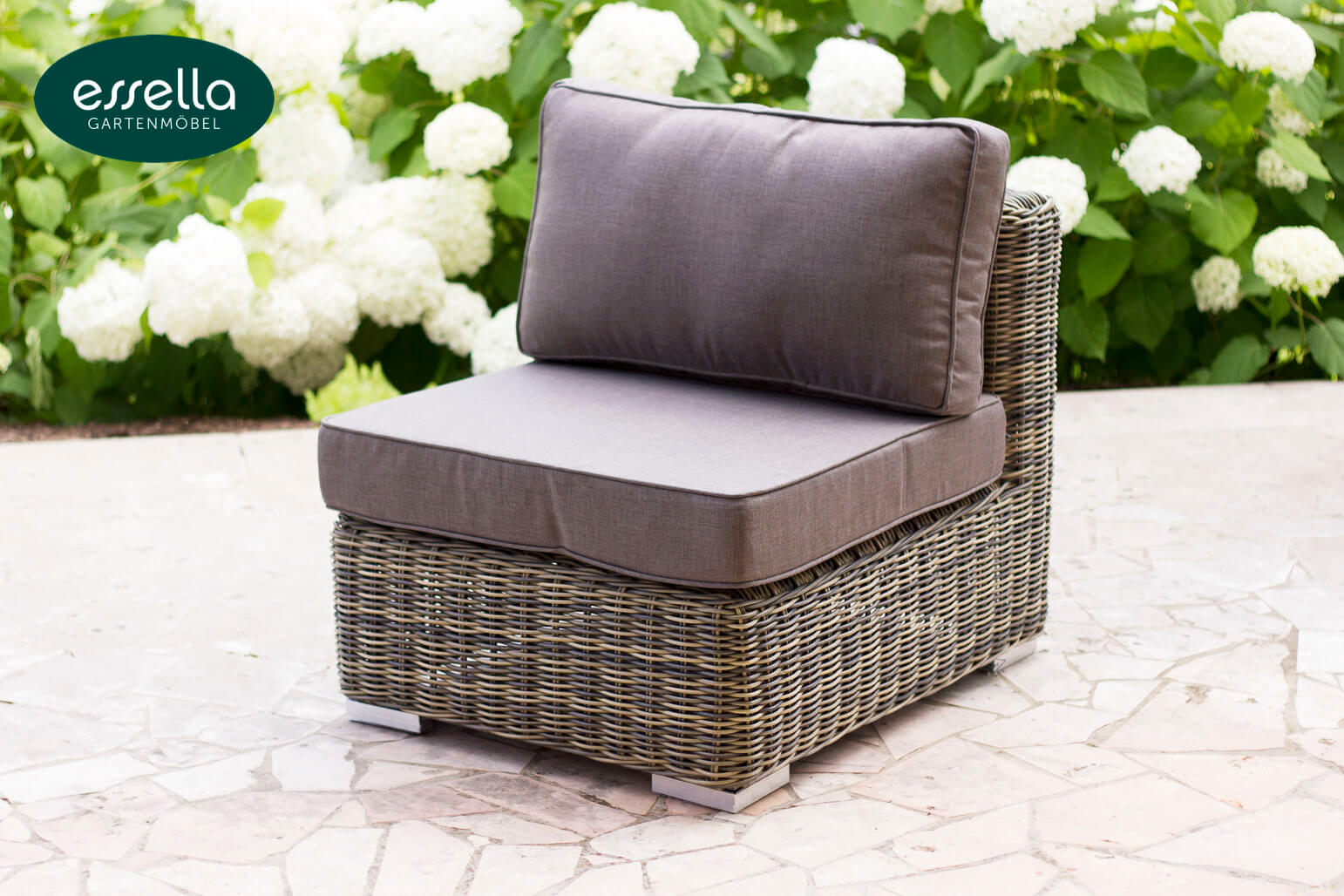 Essella Polyrattan Sitzgruppe "Cannes" : naturoptik : rundgeflecht : gartenmode.de