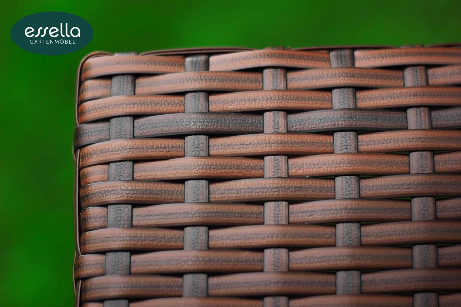 Essella Polyrattan Kissenbox L : bicolor-barun : flachgeflecht : gartenmode.de