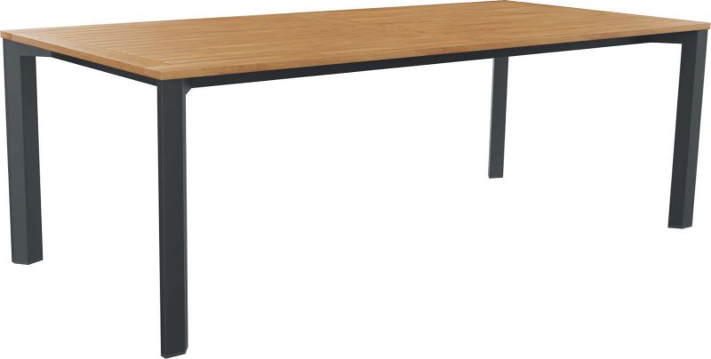 Aluminium Teakholz Tisch Penta