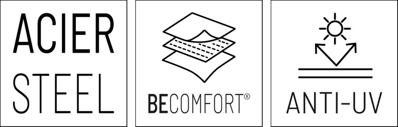 Gepolsterter Klapp-Liegestuhl mit Kopfkissen Maxi Transat +-BeComfort®