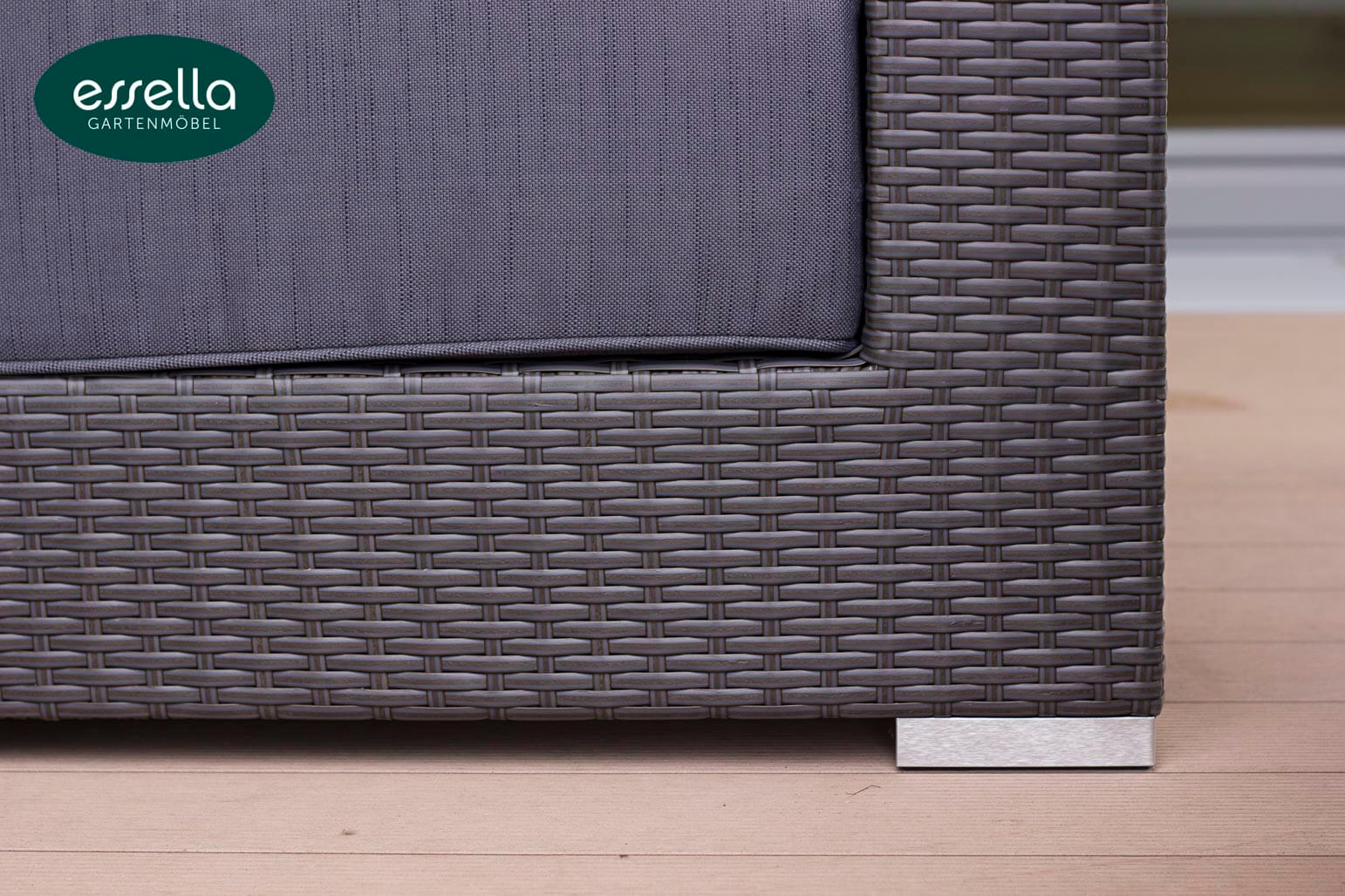 Essella Polyrattan Lounge "Monaco" : grau : flachgeflecht : gartenmode.de
