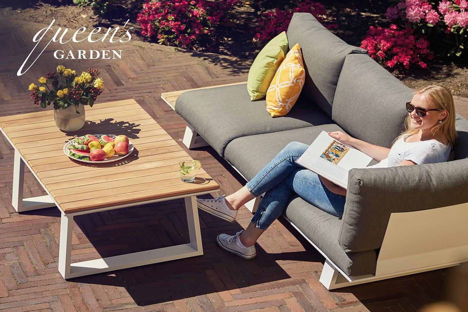 Queens-Garden-Aluminium-Talo-Lounge-3Sitzer-weiss