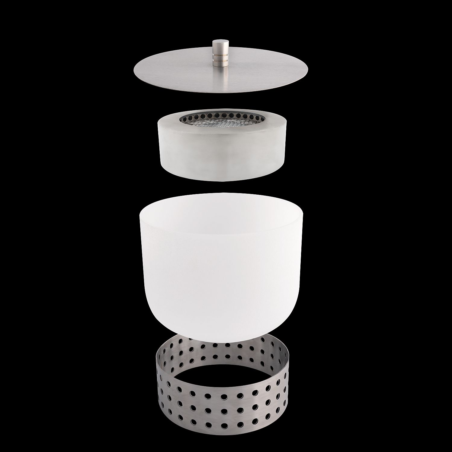 Quarzglas Tischfeuerschale Ø 20cm mit Bio Ethanol Brenner