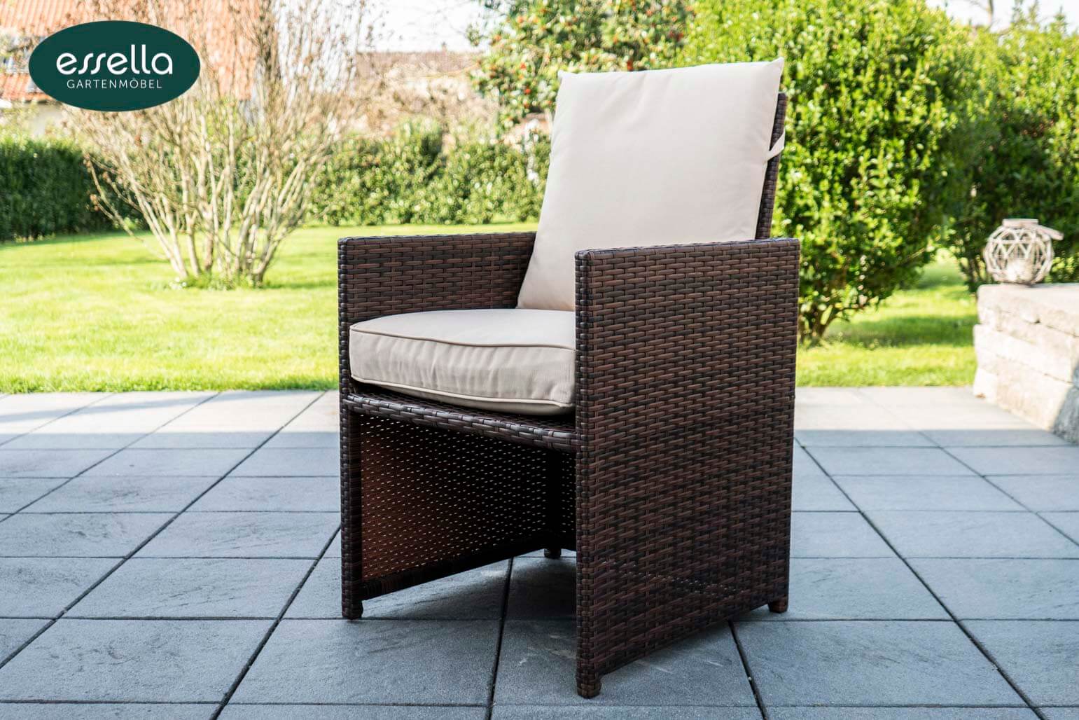 Polyrattan Sitzgruppe Vienna 2-Personen Flachgeflecht