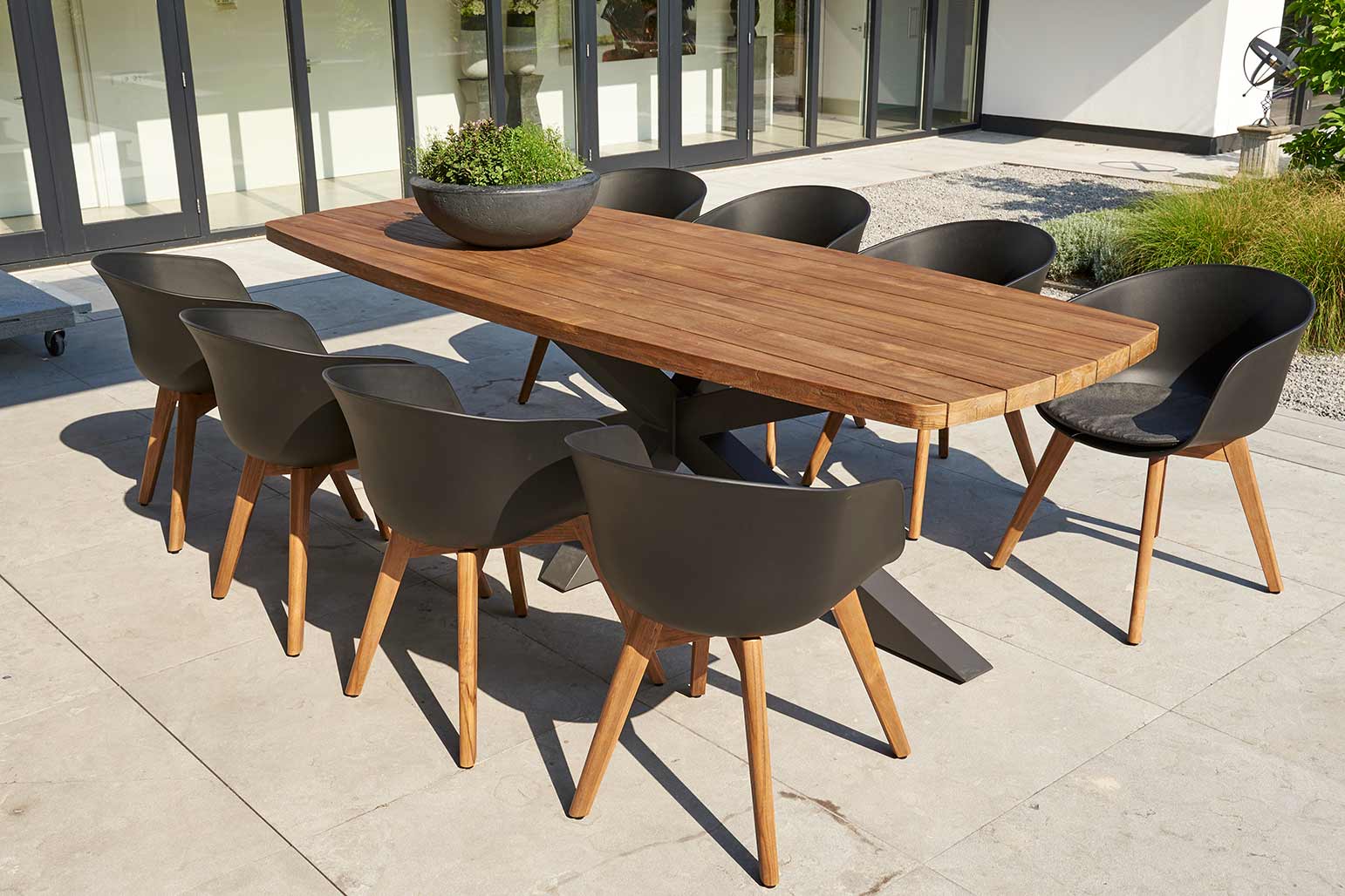 Teakholz Sitzgruppe Timor Oval 8-Personen