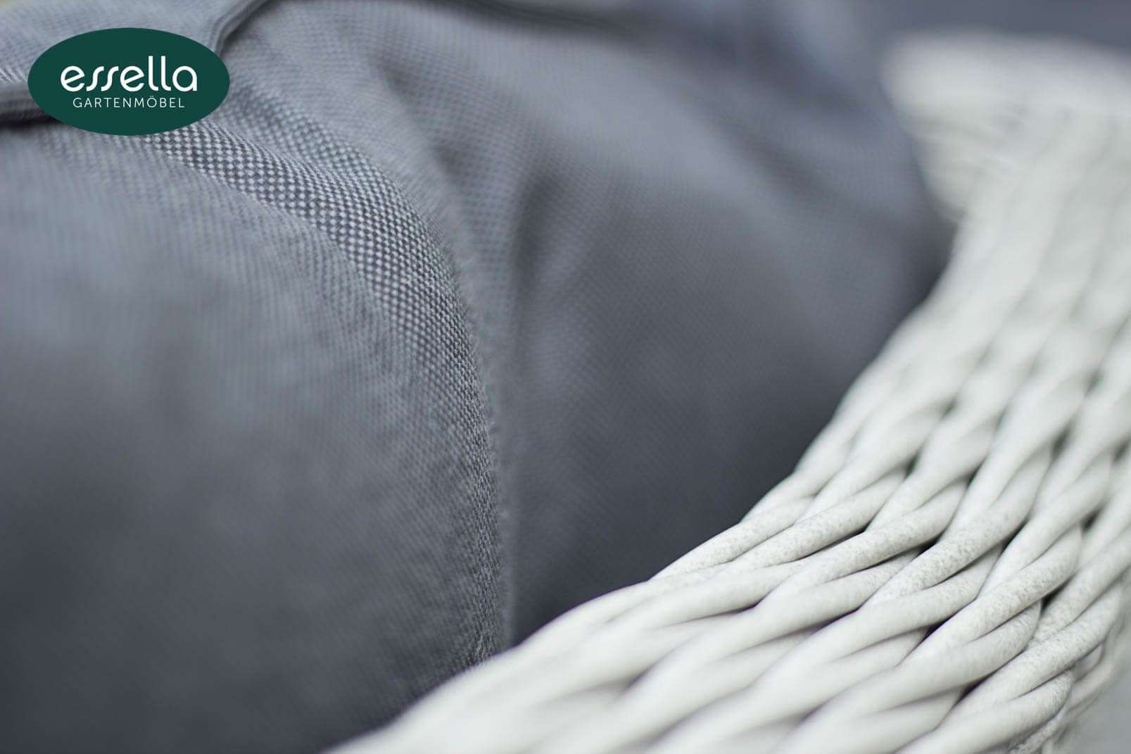 Essella Polyrattan Detail "Amsterdam" : vintage-weiß : halbrundgeflecht : gartenmode.de