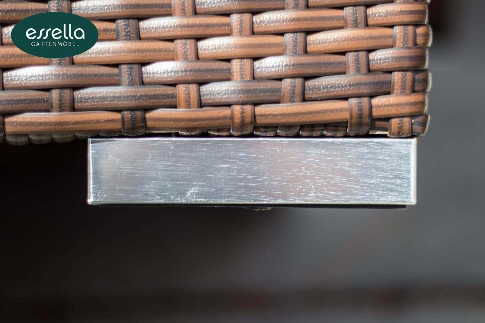 Essella Polyrattan Detail "Bahamas" : bicolor-braun : flachgeflecht : gartenmode.de