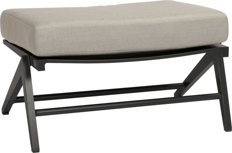 Aluminium Lounge-Hocker Jackie Schwarz/Cream