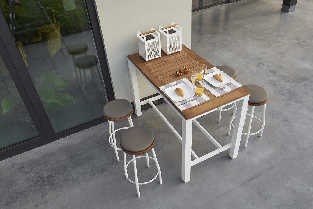Aluminium Teakholz Bar Concept 4 Personen