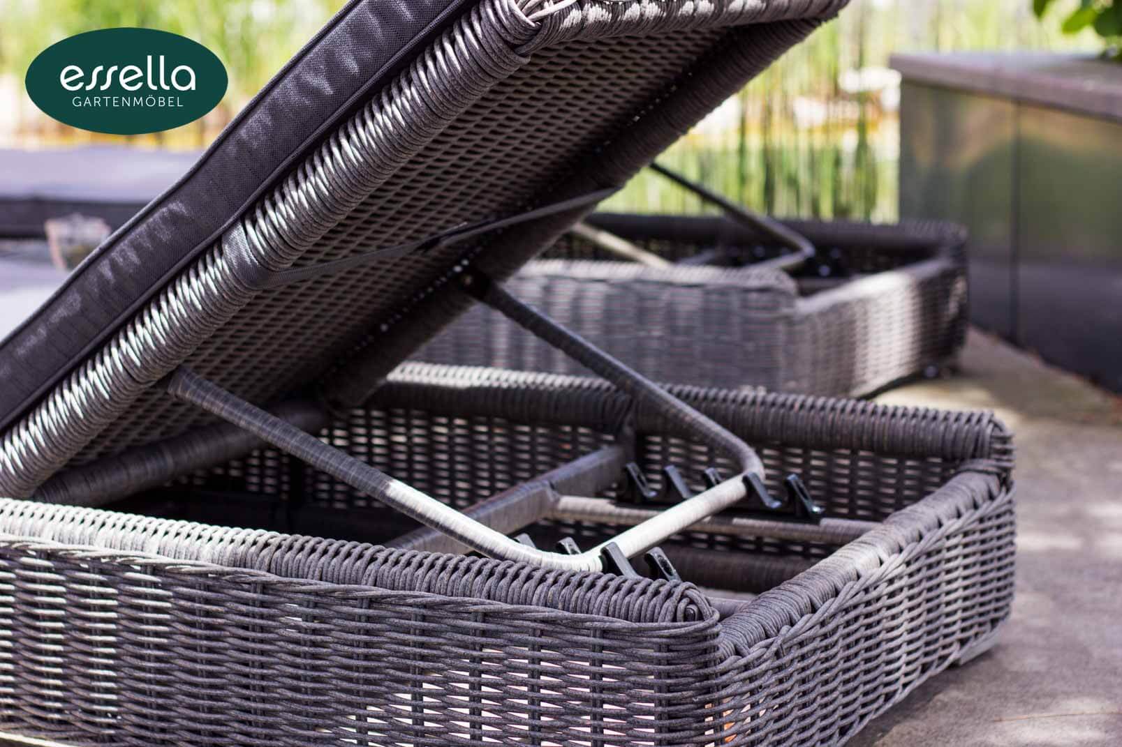 Essella Polyrattan Detail "Jamaica" : grau-meliert : rundgeflecht : gartenmode.de