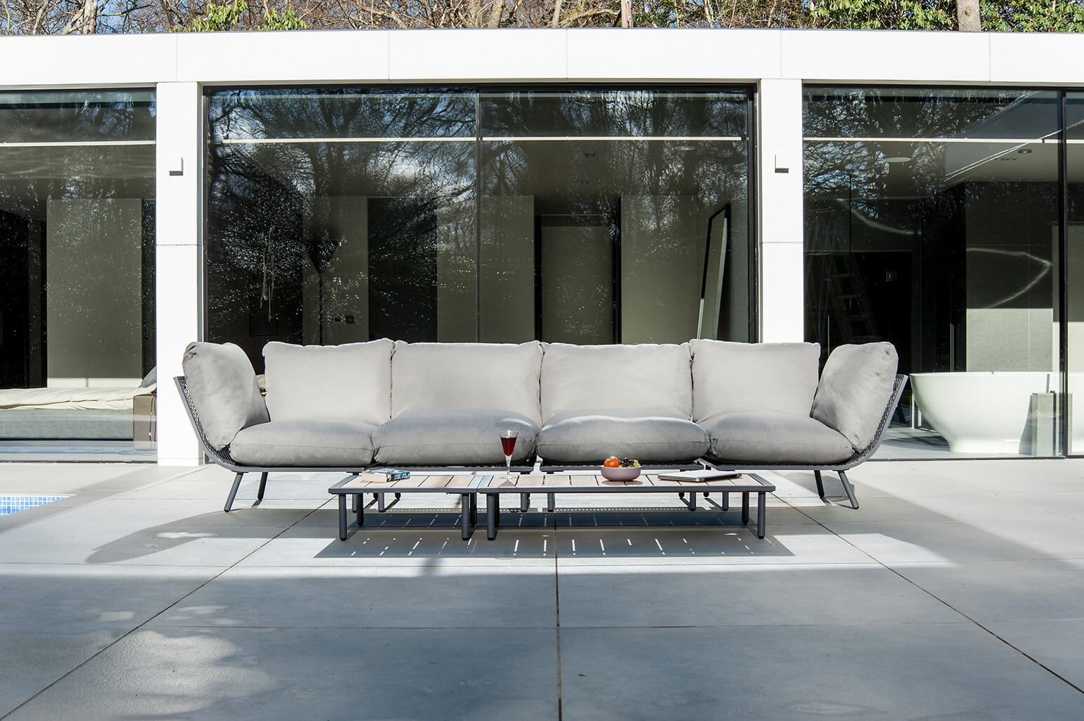 Aluminium Loungegruppe Beach Lounge Grau