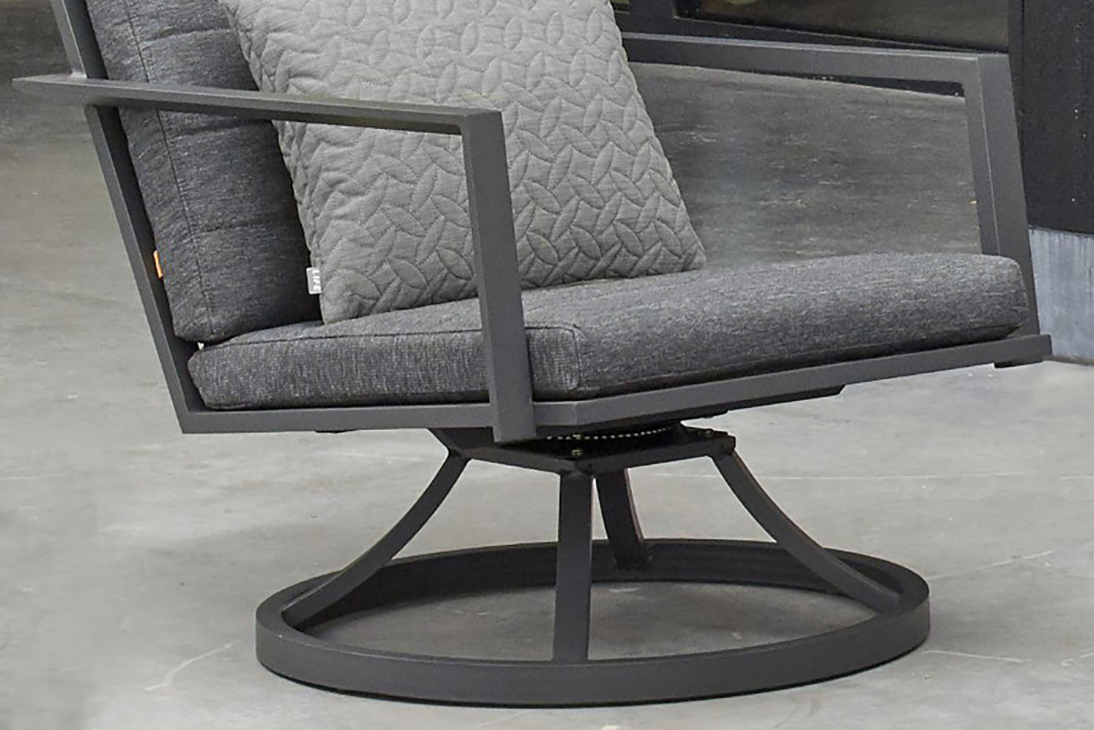 2er Set Aluminium Relax-Sessel Maroon 360 drehbar Grau-matt