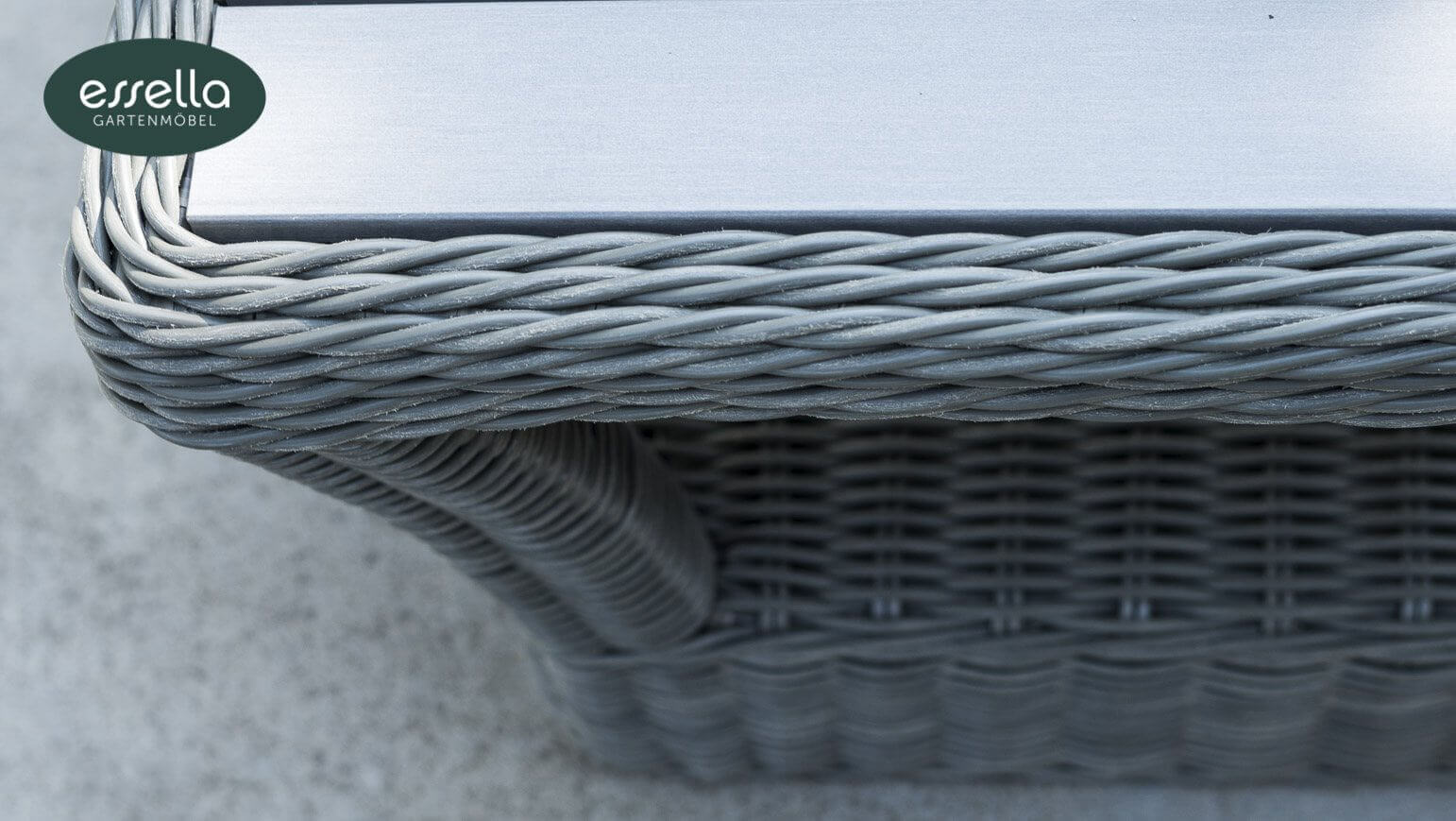 Essella Polyrattan Lounge "Porto" : grau : rundgeflecht : gartenmode.de