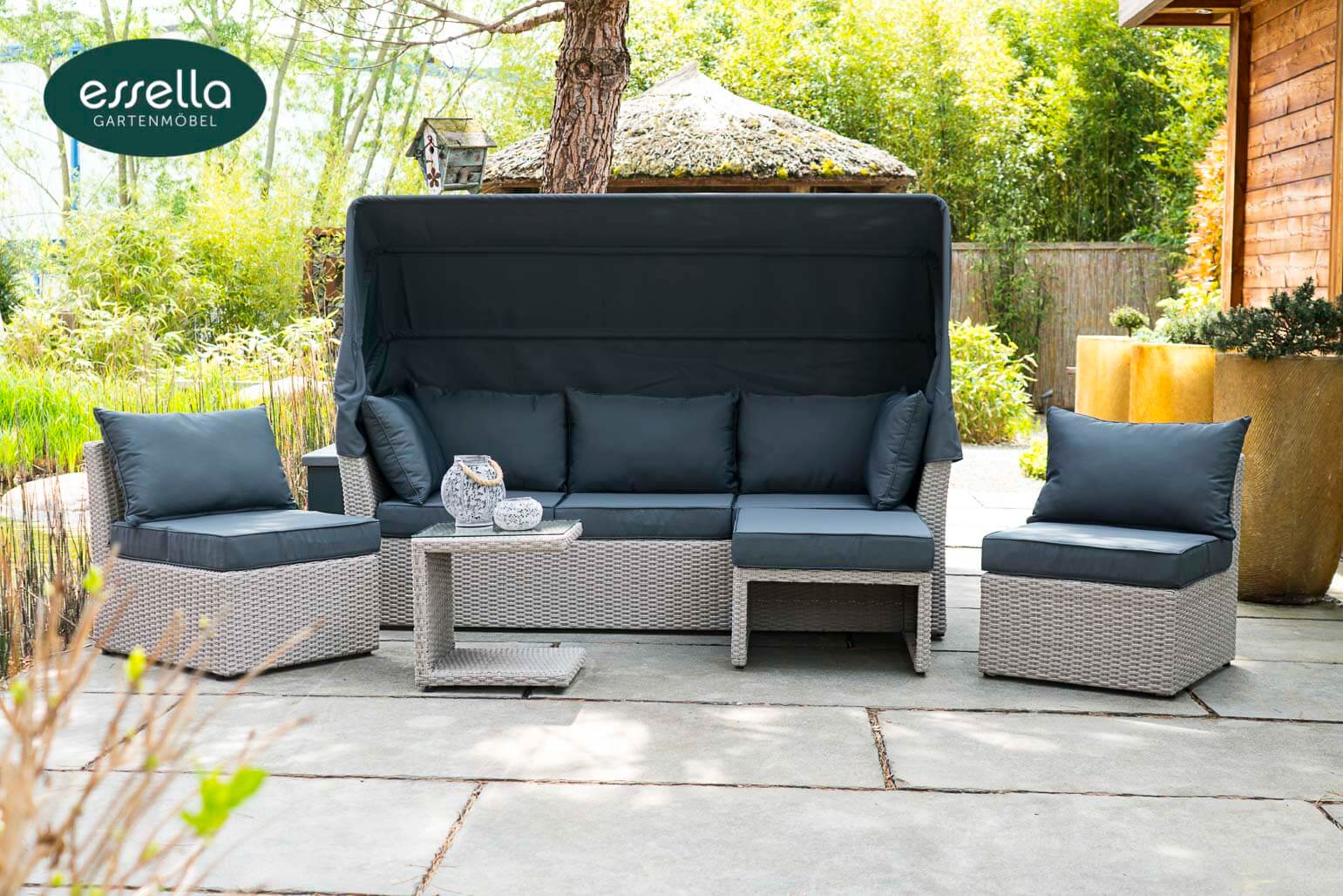 Polyrattan Sonneninsel Malibu Rundgeflecht