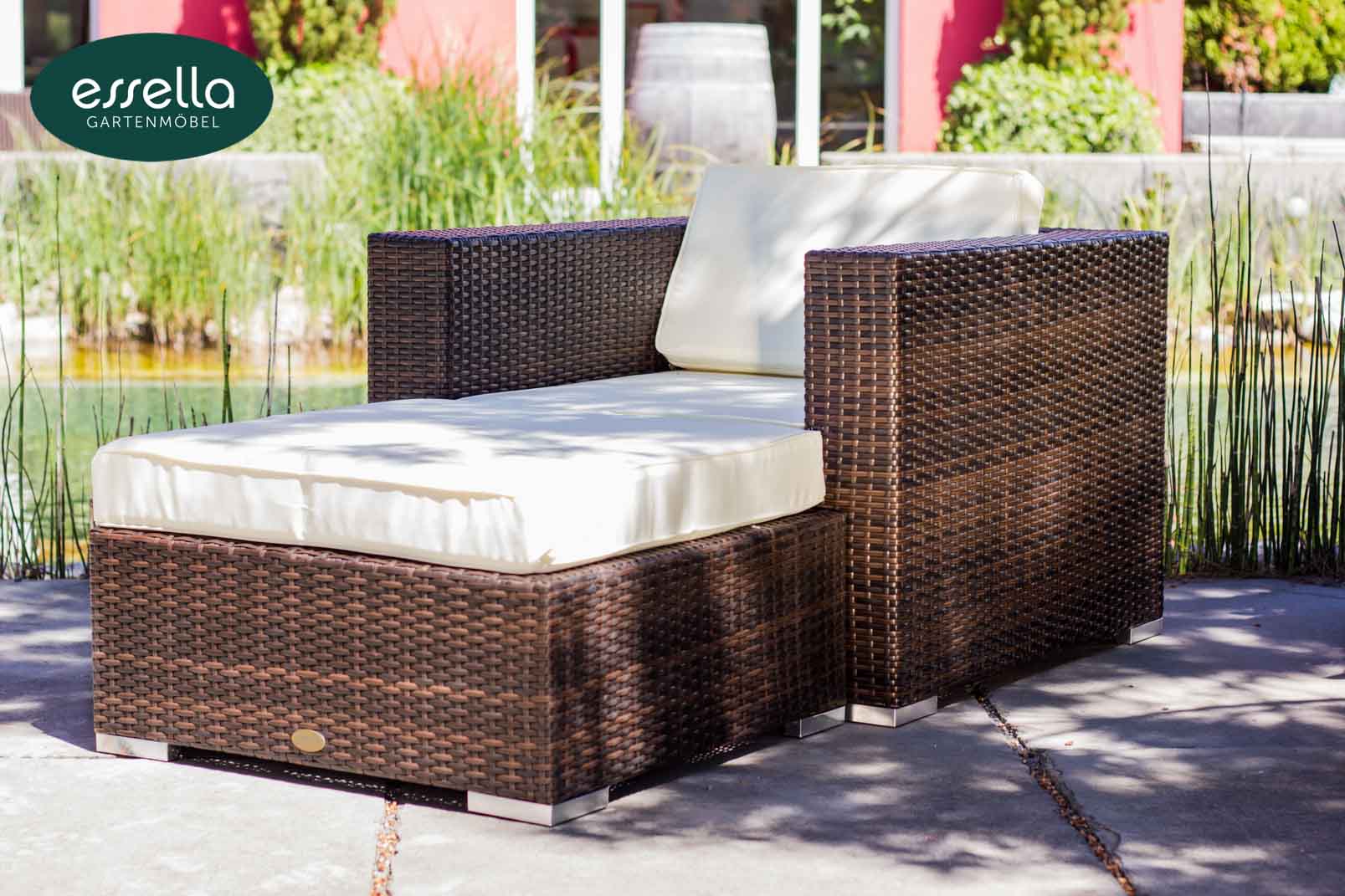 Essella Polyrattan Sessel "Key West" : bicolor-braun : flachgeflecht : gartenmode.de