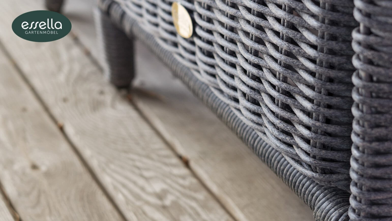 Essella Polyrattan Stuhl Rom grau meliert detail