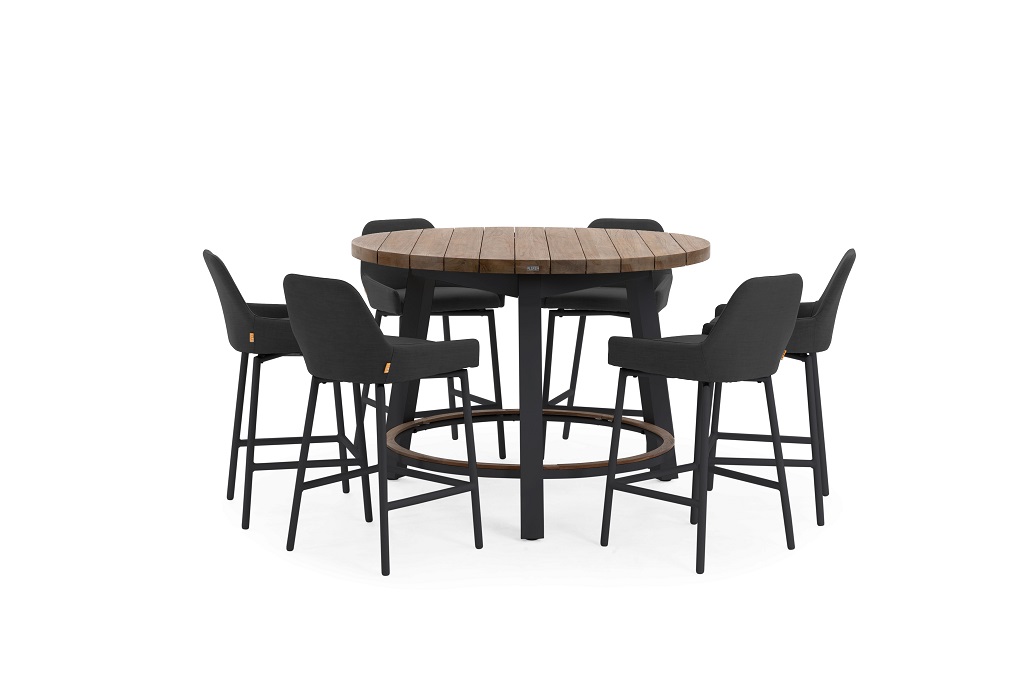 Aluminium Teakholz Bar Texas 6 Personen