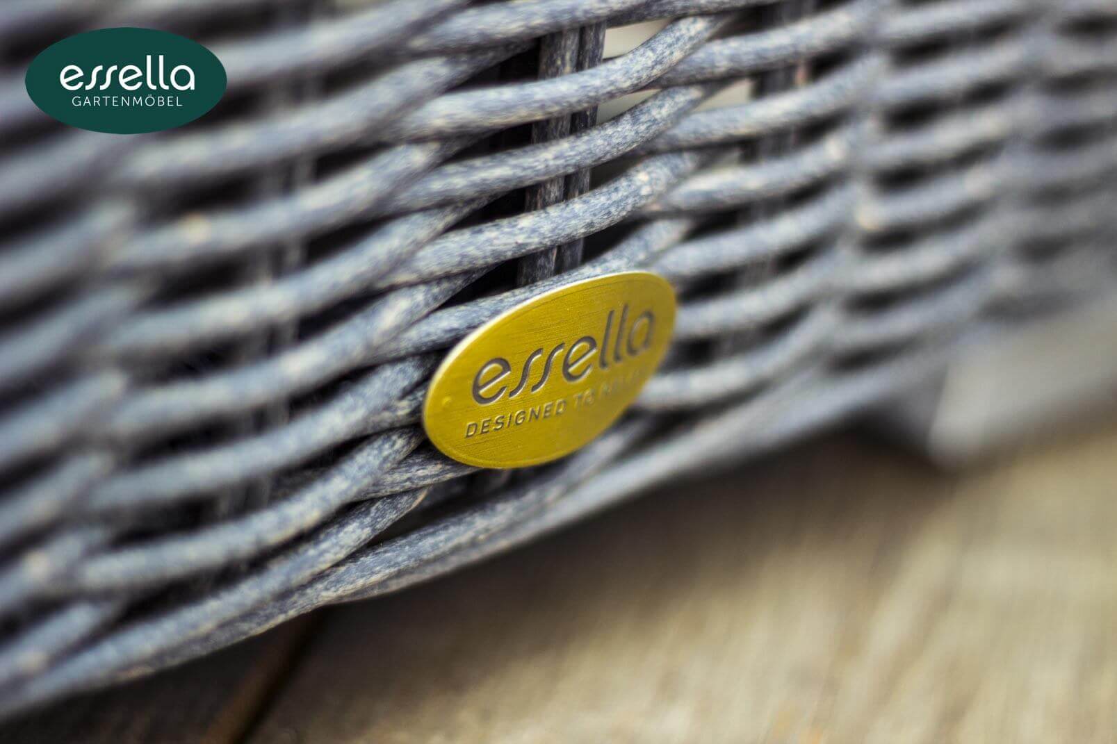 Essella Polyrattan Detail "Alabama" : grau-meliert : rundgeflecht : gartenmode.de