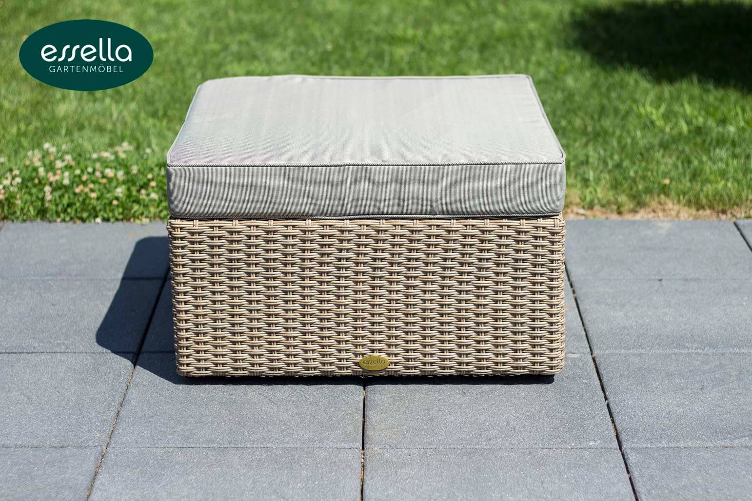 Essella Polyrattan Lounge "Venezia" : hellbraun: rundgeflecht : gartenmode.de