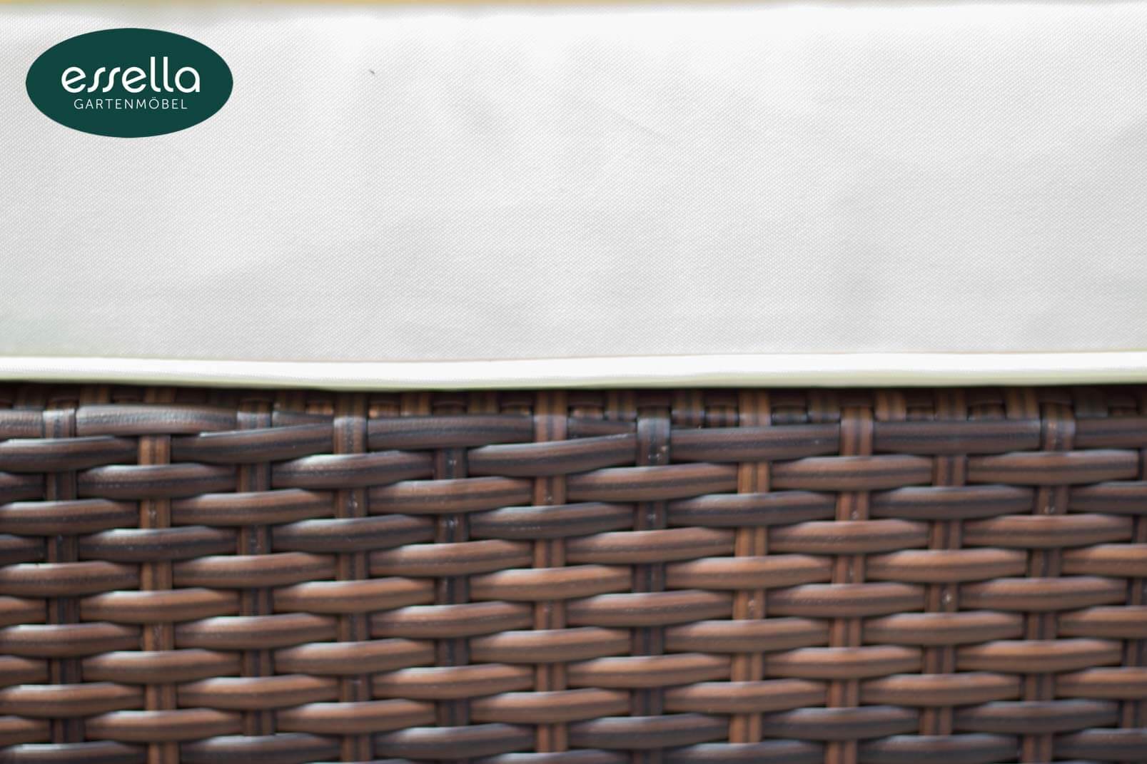 Essella Polyrattan Detail "Bahamas" : bicolor-braun : flachgeflecht : gartenmode.de