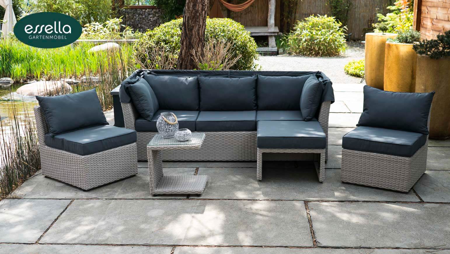 Polyrattan Sonneninsel Malibu Rundgeflecht