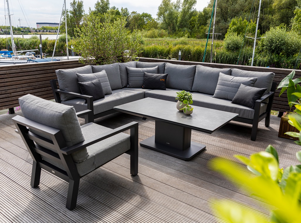 Aluminium Lounge Timber 7 Personen