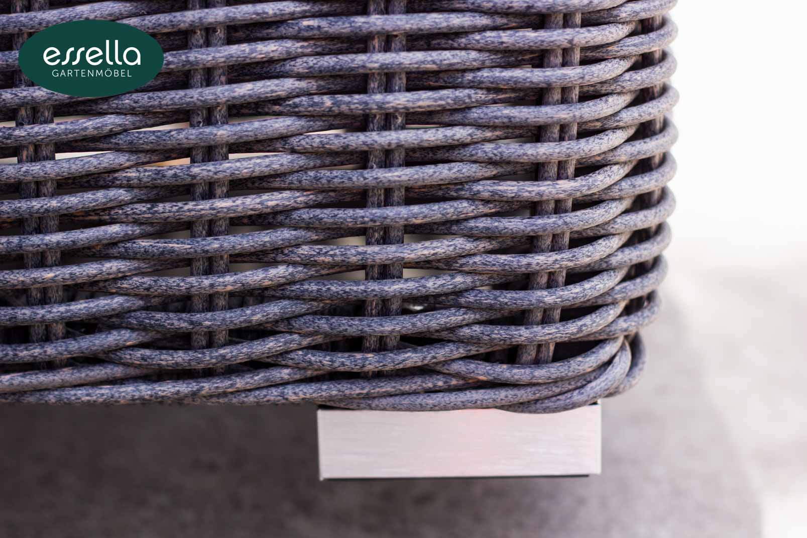 Essella Polyrattan Detail "Jamaica" : grau-meliert : rundgeflecht : gartenmode.de