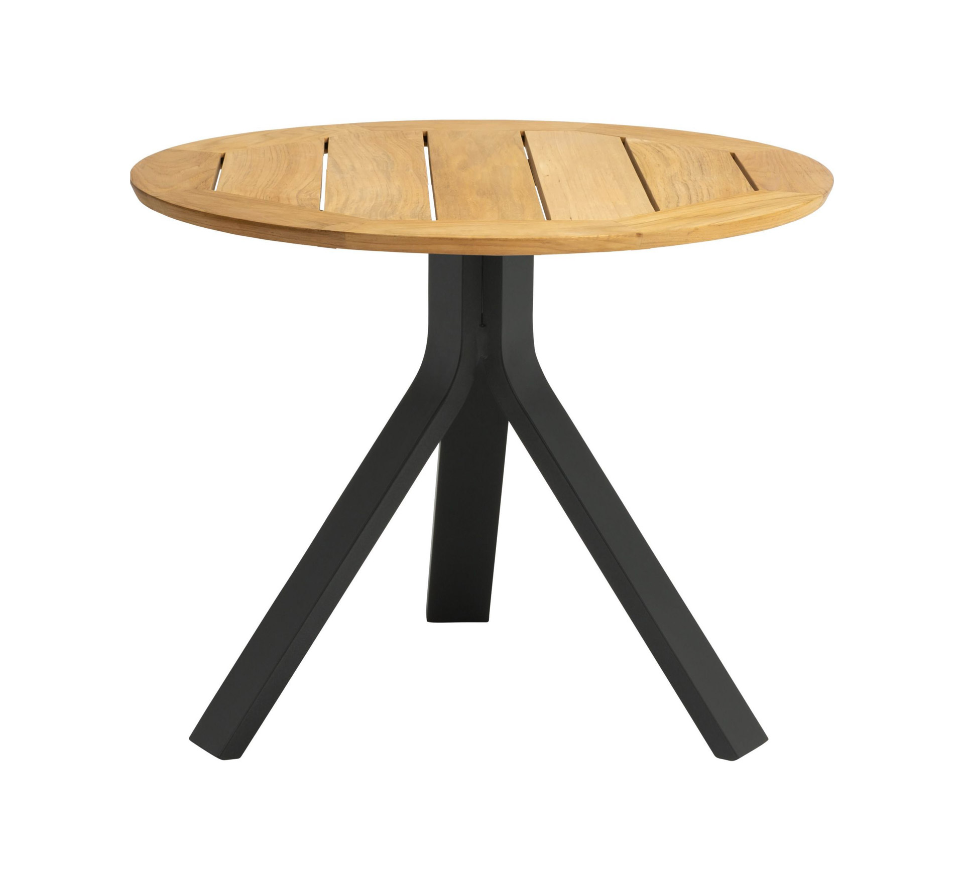 Aluminium Beistelltisch Freddie Ø60 Anthrazit/Teak