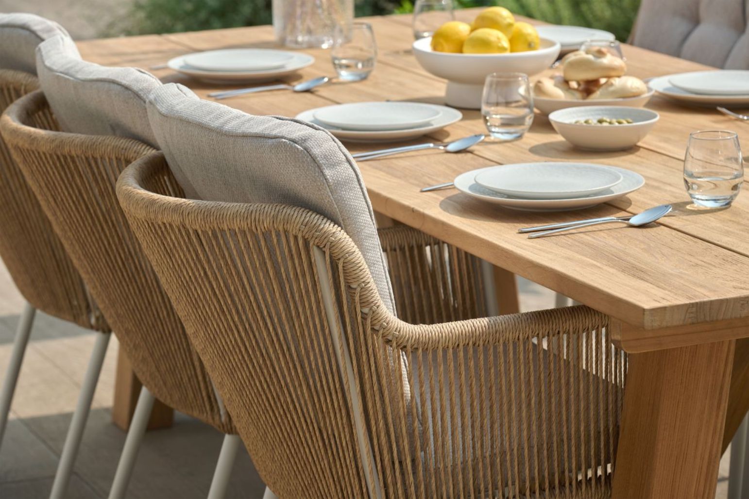 Essgruppe Cairo Rope Fremont Teak 6-Personen