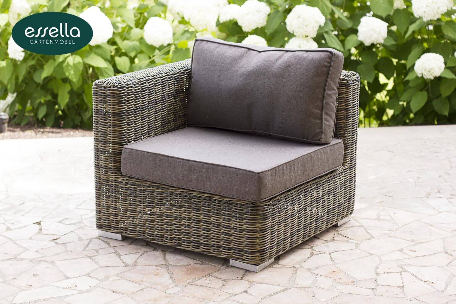 Essella Polyrattan Sitzgruppe "Cannes" : naturoptik : rundgeflecht : gartenmode.de