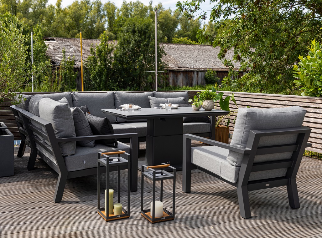 Aluminium Lounge Timber 7 Personen