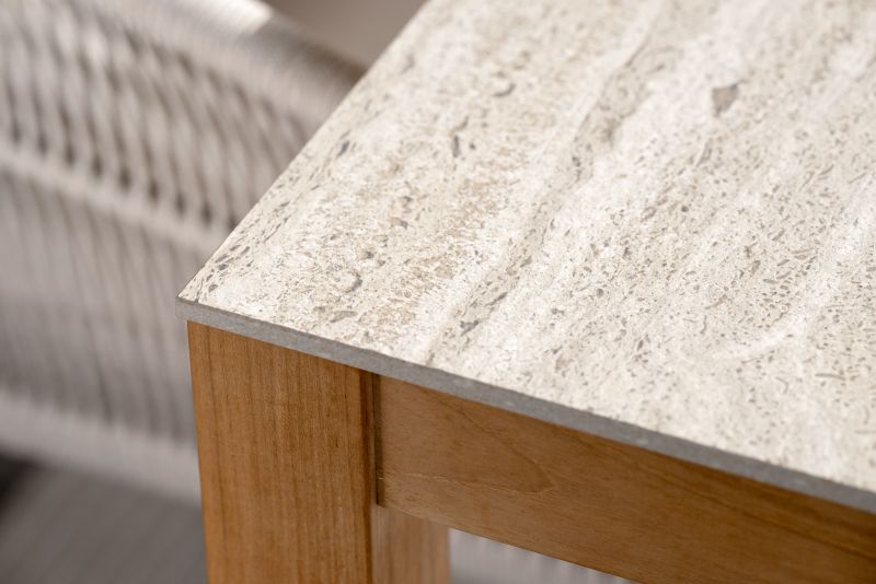 Teakholztisch Dekton Sediment/Beige 2,00 x 1,00 m