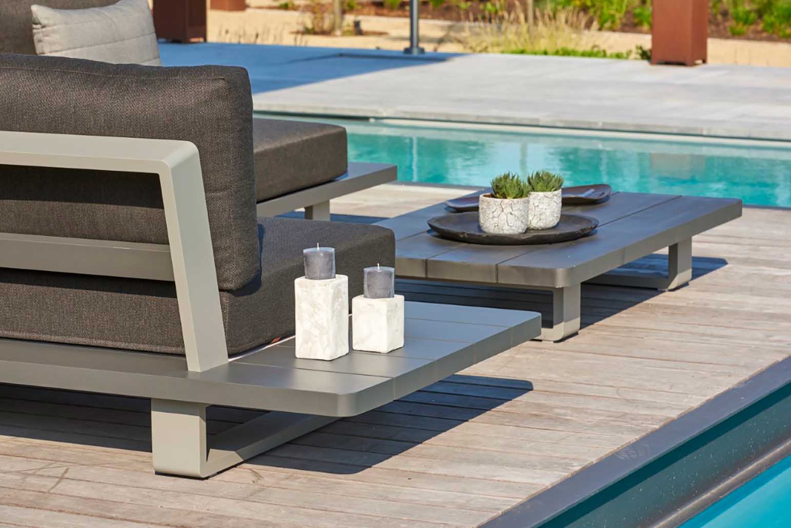 Aluminium Lounge Fitz Roy 5-Personen links Schwarz & Grau Matt Comforma Basalt