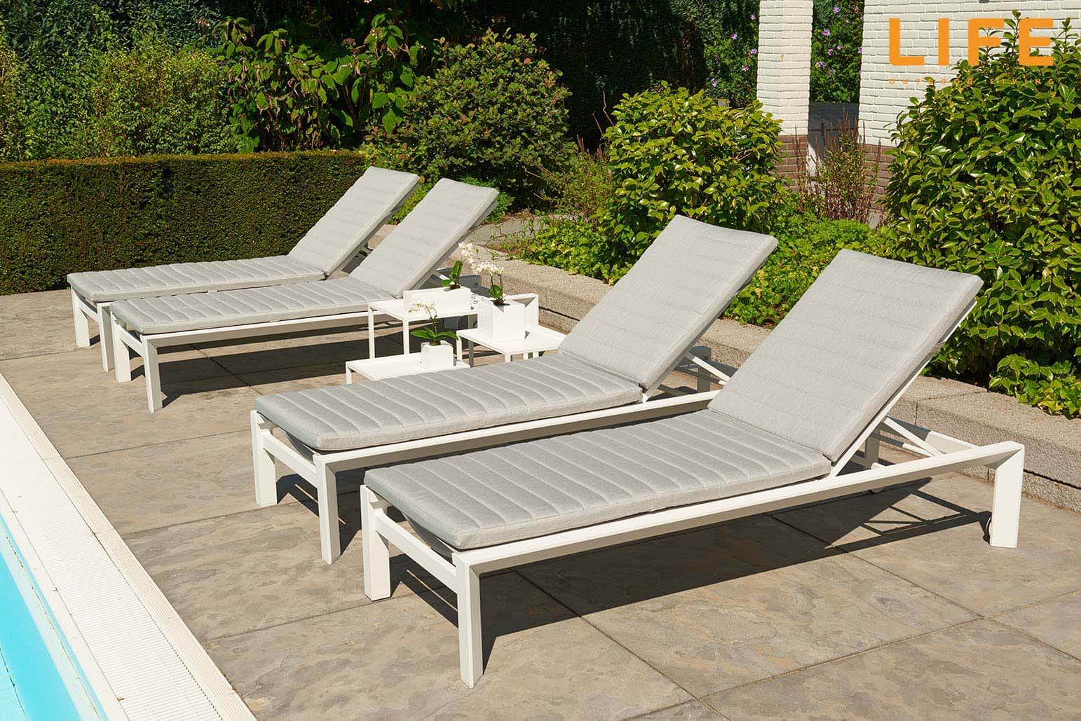 Life Aluminium Sonnenliege Delta Sunlounger White weiß