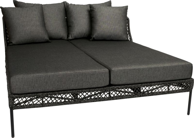 Aluminium Doppelliege Odea Schwarz/Seidenschwarz