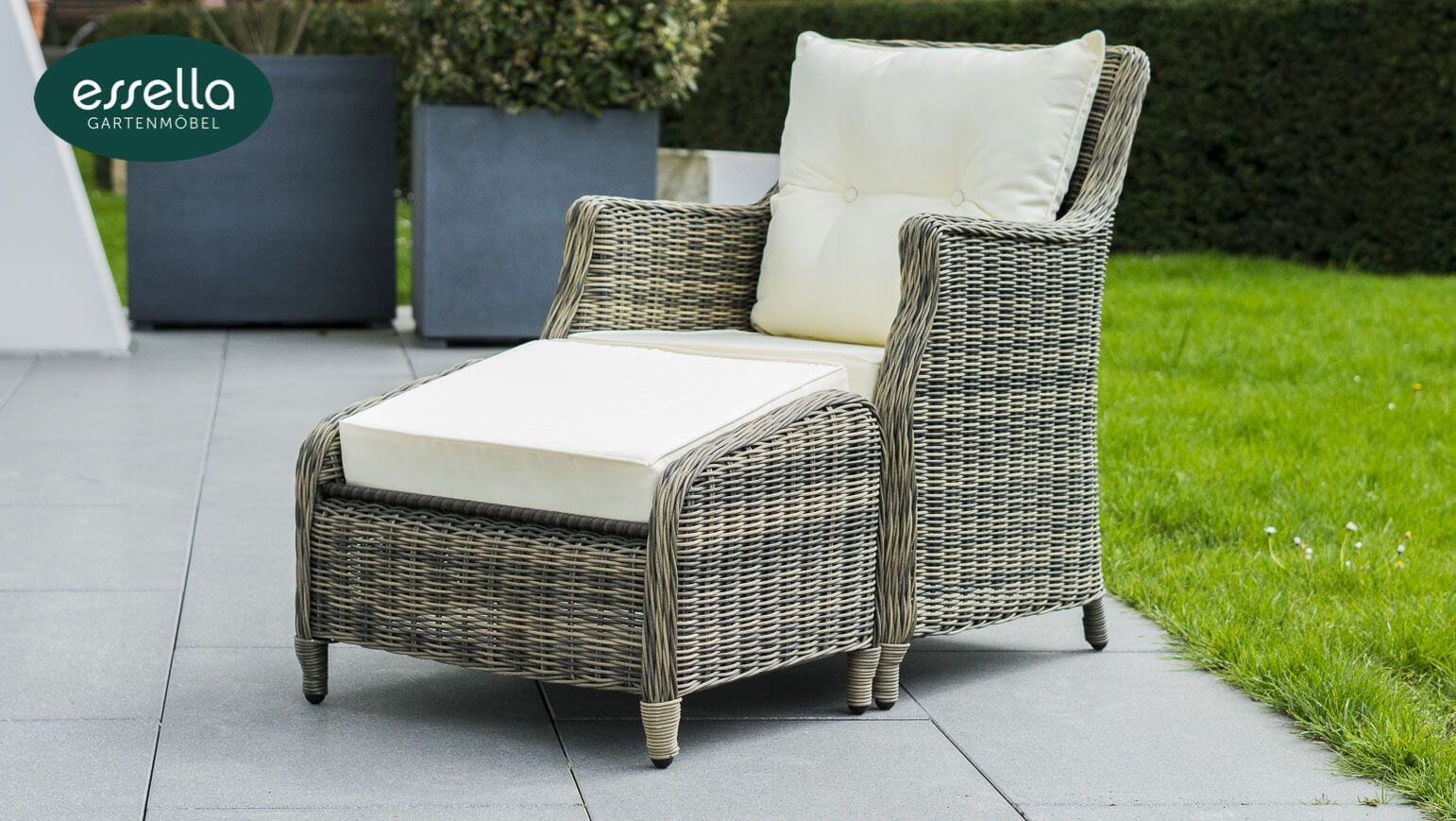 Essella Polyrattan Detail "Dublin" :naturoptik: rundgeflecht : gartenmode.de