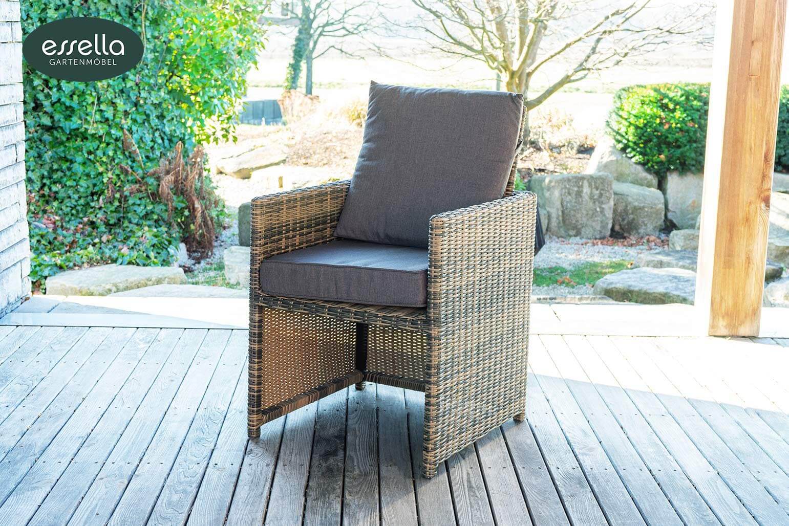 Polyrattan Sitzgruppe Vienna 4-Personen Rundgeflecht