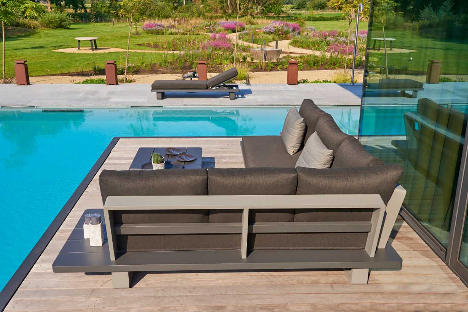 Aluminium Lounge Fitz Roy 5-Personen rechts Schwarz & Grau Matt Comforma Basalt