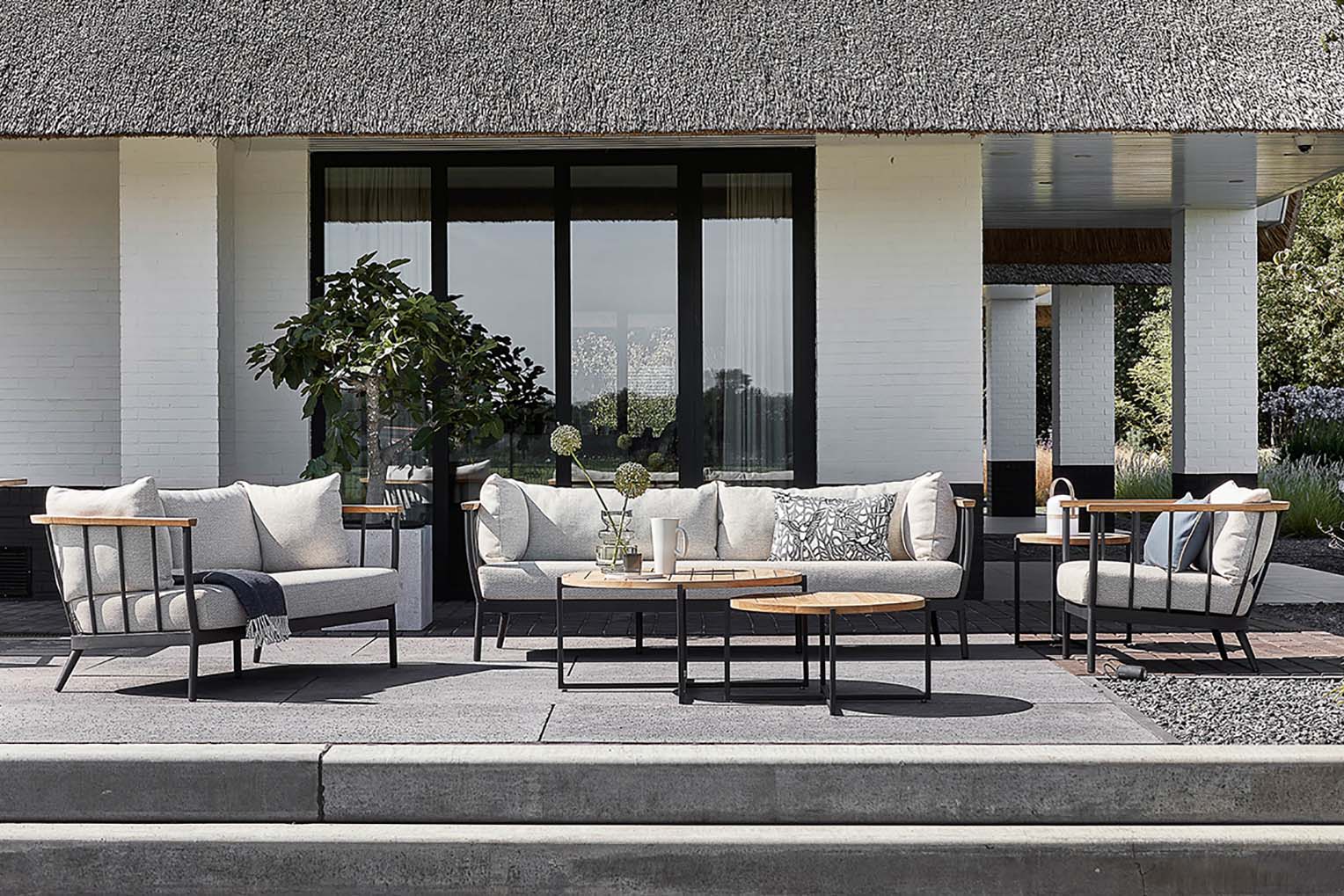 Große Apple Bee Aluminium mit Teak Lounge Condor in Set bei Gartenmode 