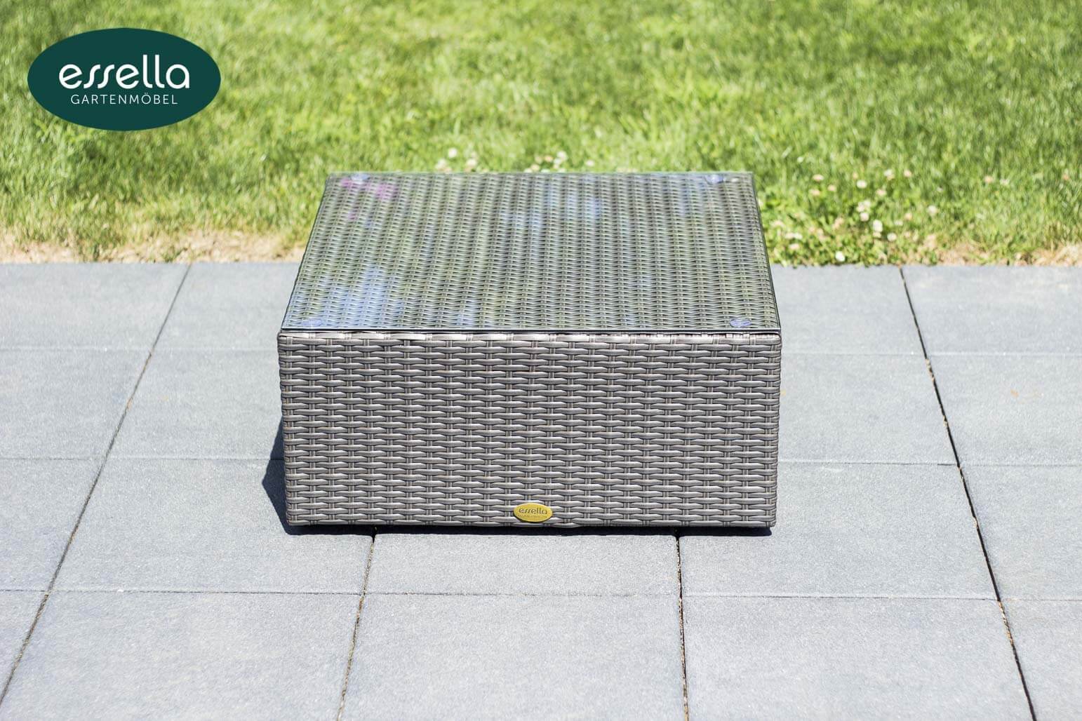 Essella Polyrattan Lounge "Venezia" : grau : flachgeflecht : gartenmode.de