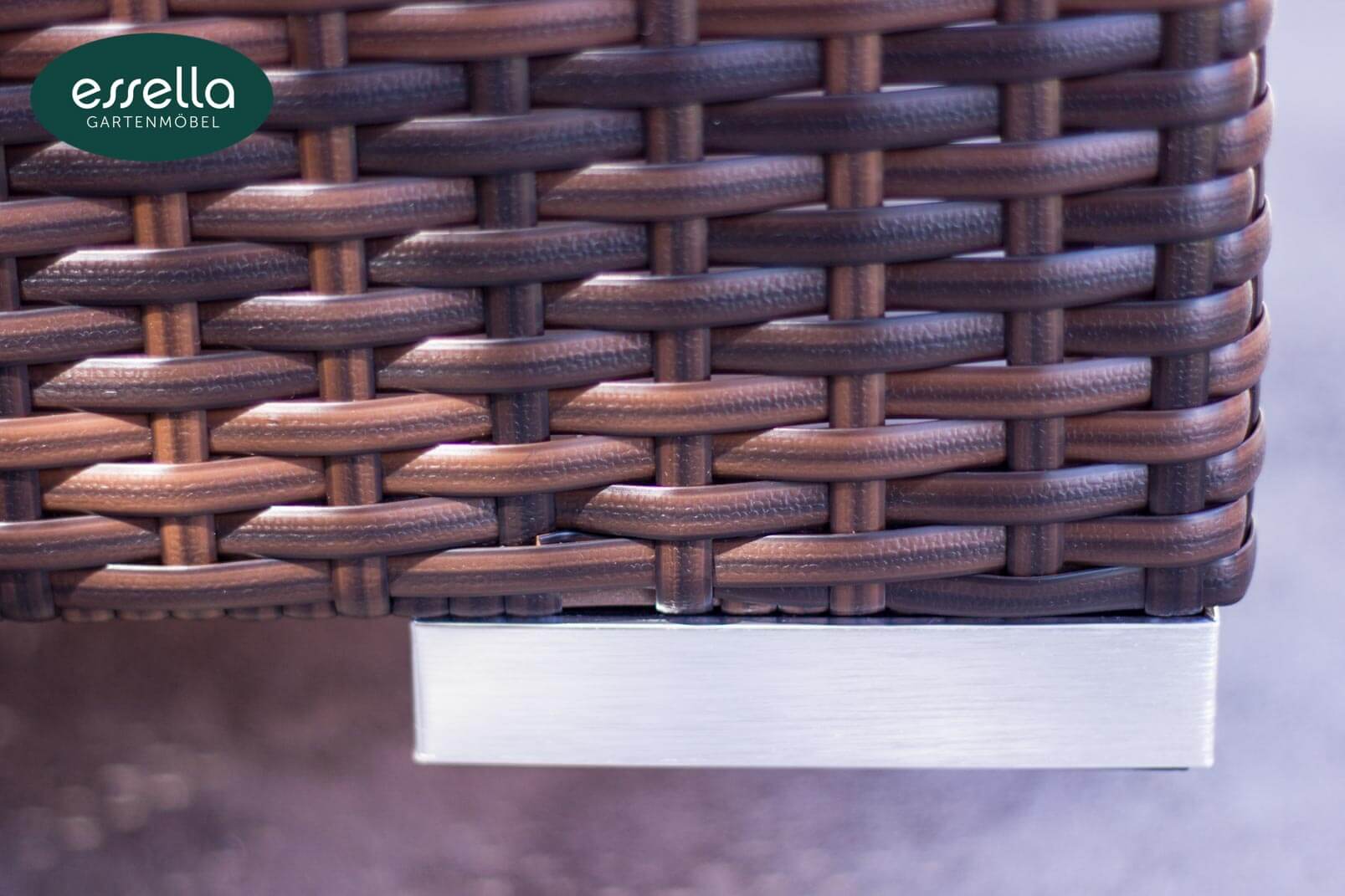 Essella Polyrattan Detail "Key West" : weiß : flachgeflecht : gartenmode.de