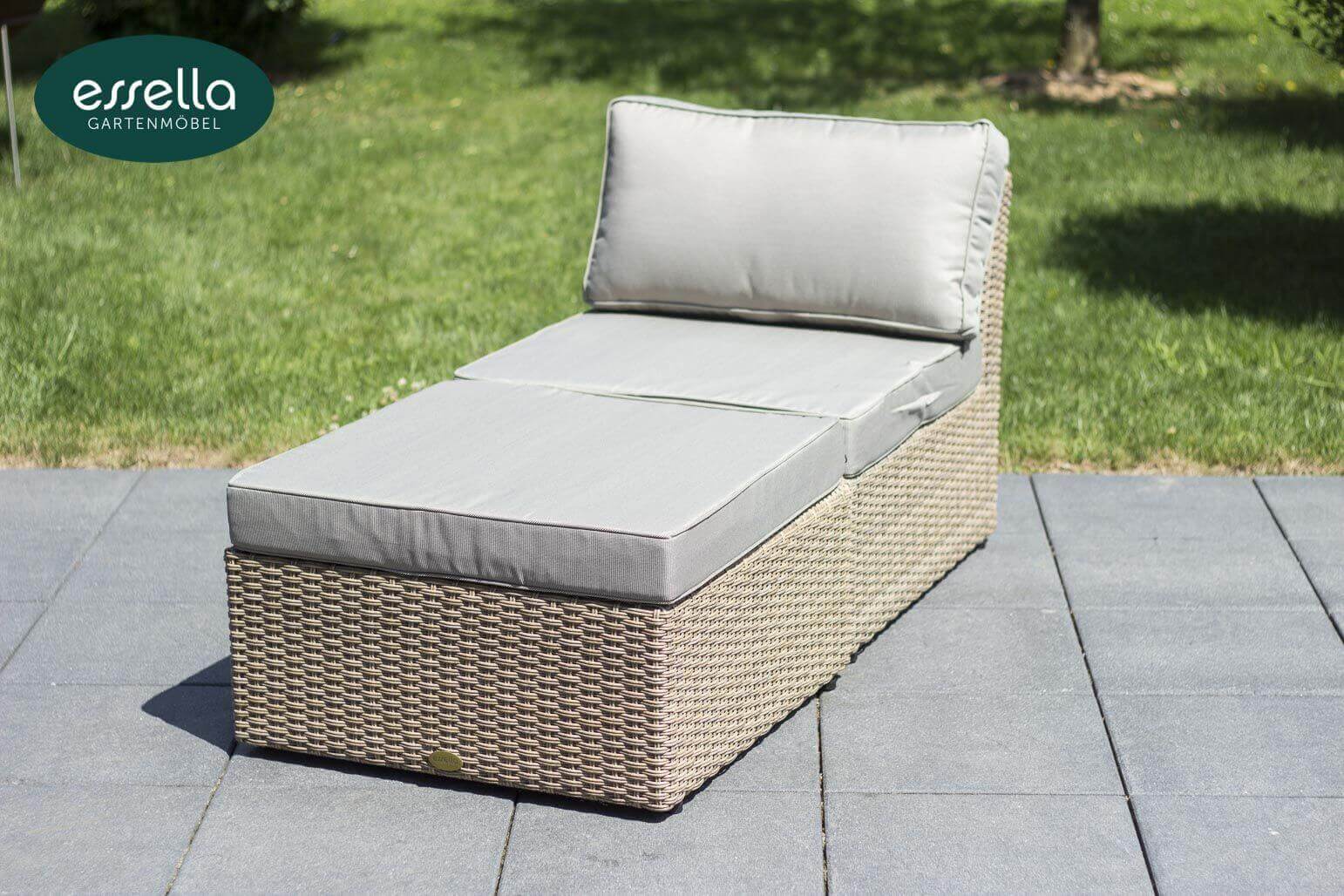 Essella Polyrattan Lounge "Venezia" : hellbraun: rundgeflecht : gartenmode.de