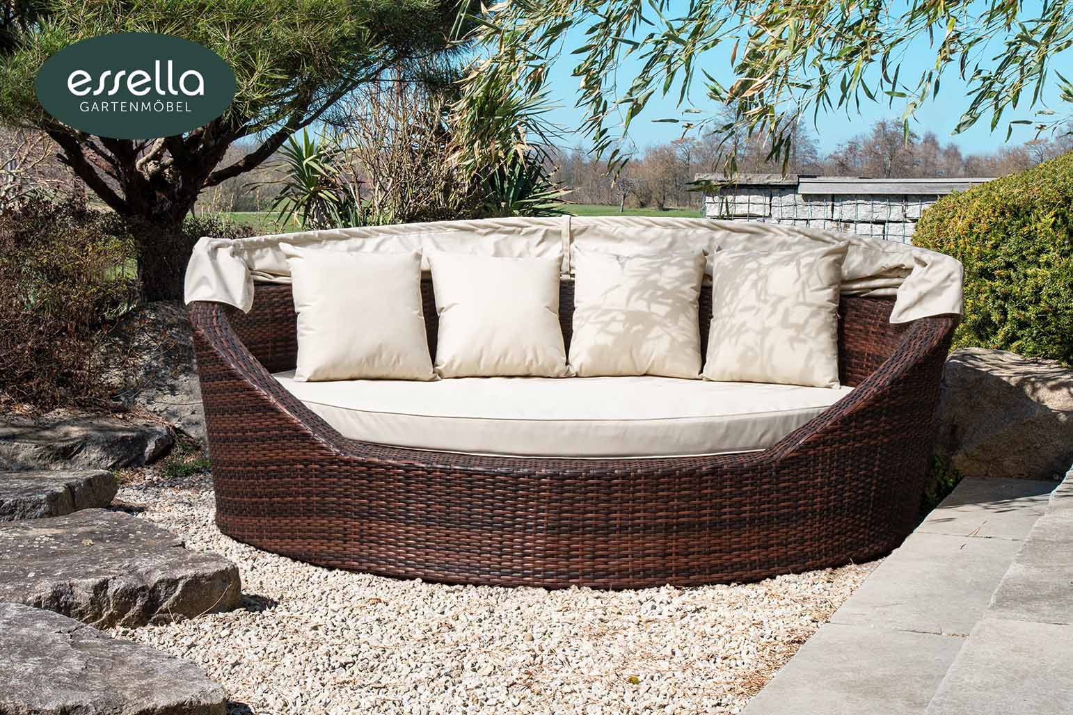 Polyrattan Sonneninsel Mauritius Flachgeflecht