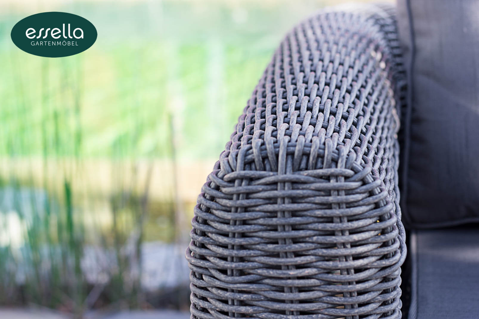 Essella Polyrattan Detail "Stockholm" : grau-meliert : rundgeflecht : gartenmode.de
